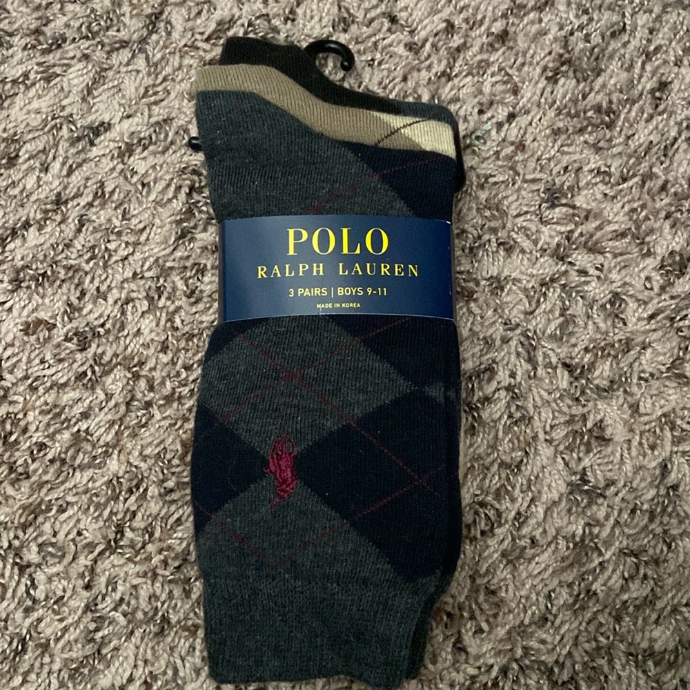 NWT Brand new Boys Polo Ralph Lauren socks 9-11 shes size 4-10
